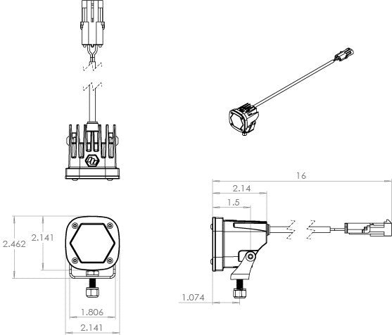 Baja Designs S1 LED Light with Mounting Bracket (PAIR)